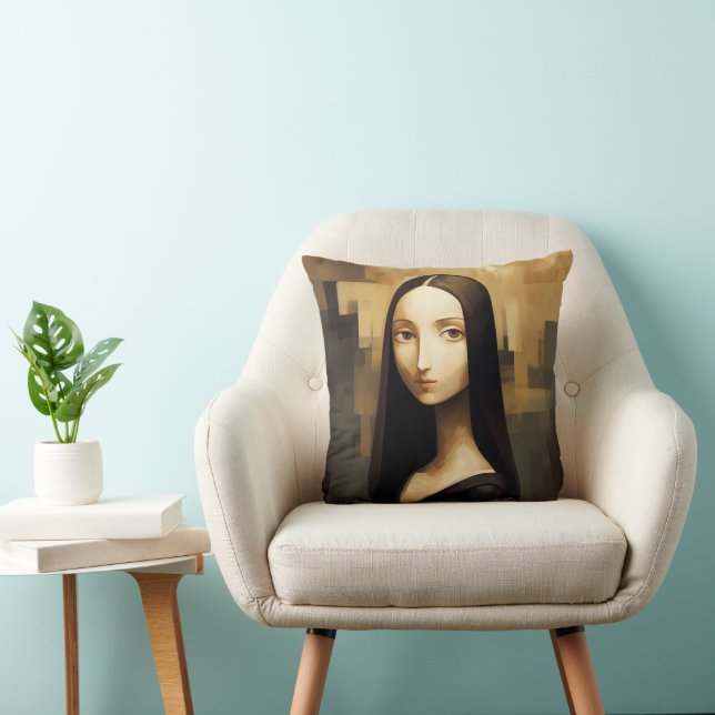 Eine Mona Lisa reimaginierte, ein Klassiker, aber  Kissen (Stuhl )