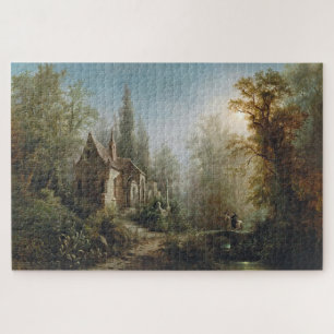 Eine mondbeleuchtete Nacht über eine Kapelle und R Puzzle