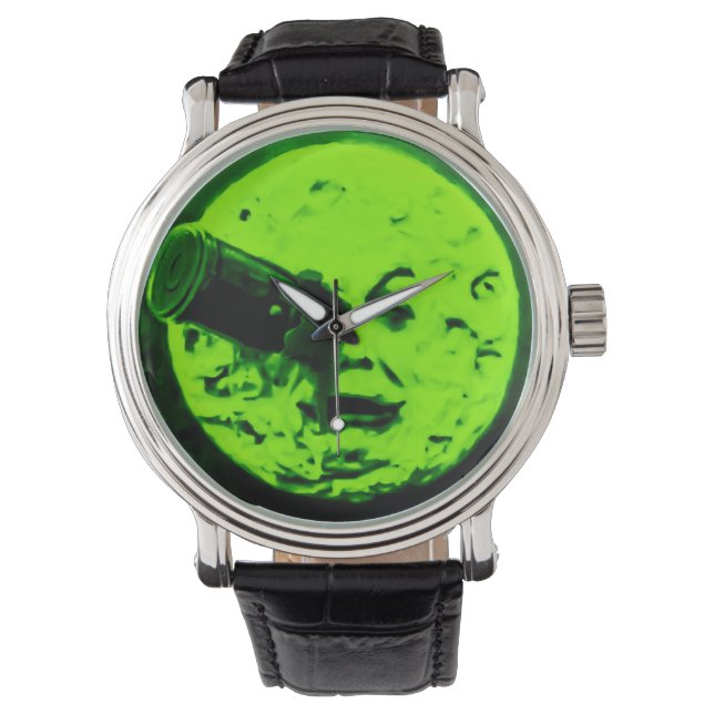 Eine Mondfahrt (Mars Retro Green) Armbanduhr (Vorderseite)