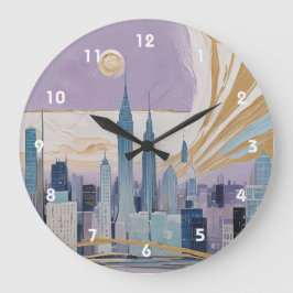 Eine Mondstadtlandschaft Große Wanduhr