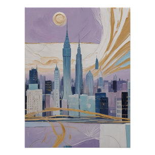 Eine Mondstadtlandschaft Poster