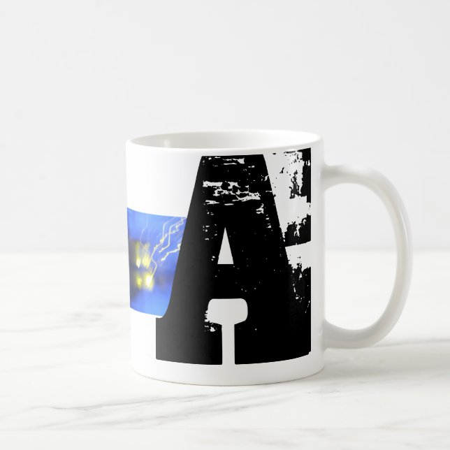 Eine Monogram-Typografie-Coole Fun-Tasse Tasse (Rechts)