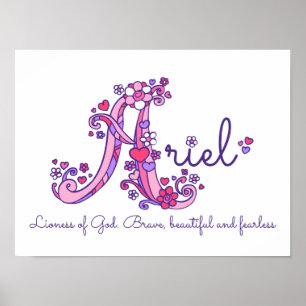 Eine monogramm Art Ariel Mädchen Name bedeutet Pos Poster