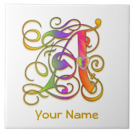 Eine Monogramm-Keramik mit Ihrem Namen "Gothic Rai Fliese