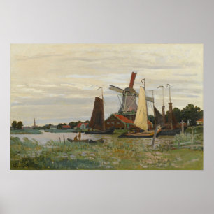 Eine Mühle in Zandam - Claude Monet - 1871 Poster