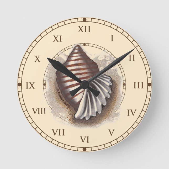 Eine Muschel Runde Wanduhr (Vorderseite)