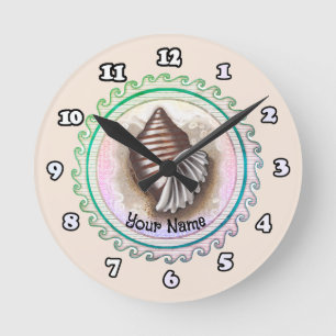 Eine Muschel-Uhr Runde Wanduhr