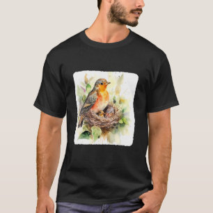 Eine Mutter, die ihren Jungen-Bird Füttre, Füttre  T-Shirt