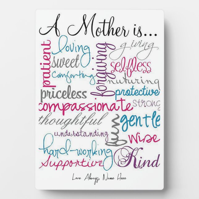 Eine Mutter ist Fotoplatte (Vorderseite)