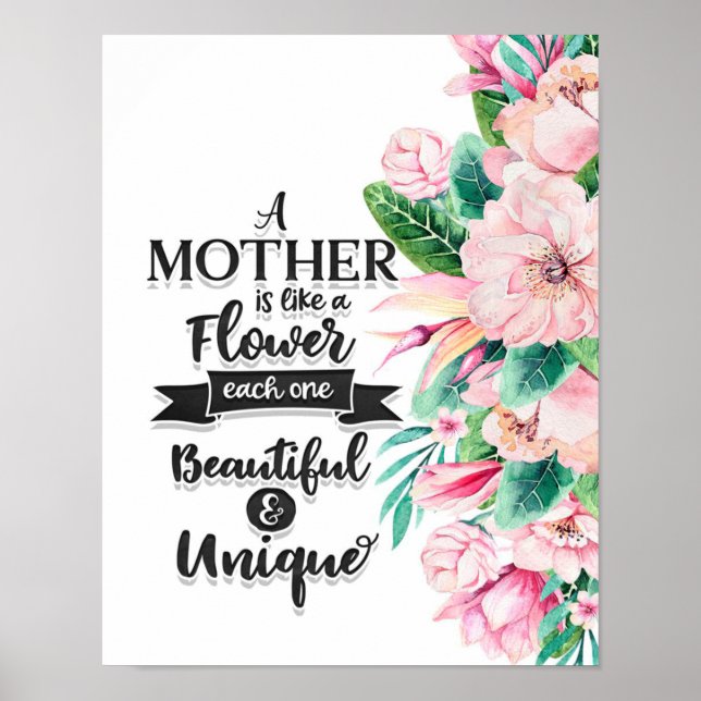 Eine Mutter ist wie ein Geschenk für Blume, ein Mu Poster (Vorne)
