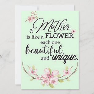 Eine Mutter ist wie eine Blume... Feiertagskarte
