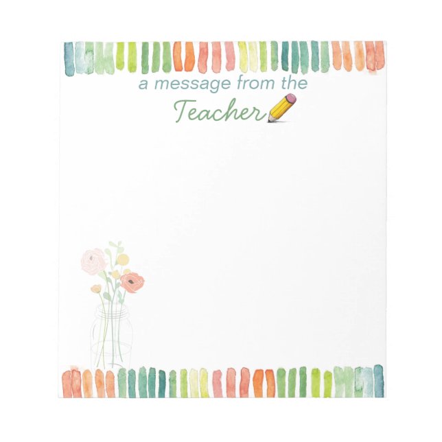 Eine Nachricht aus dem Lehrerhinweis Notizblock (Vorderseite)