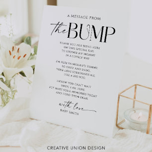 Eine Nachricht von der Bump Baby Shower Signatur Sockelschild