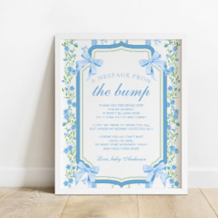 Eine Nachricht von The Bump Blaues Florales Babysh Poster