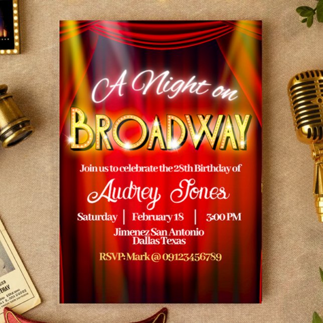 Eine Nacht am Broadway Einladung (A Night on Broadway Invitation)
