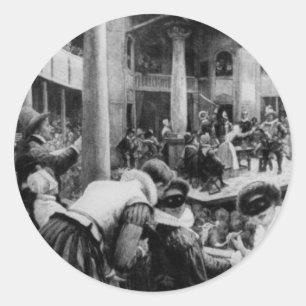 Eine Nacht an den Kugel-Aufklebern Runder Aufkleber