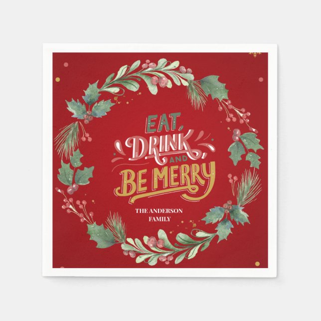 "Eine Nacht der Freude: Weihnachten im Unternehmen Serviette (Vorderseite)