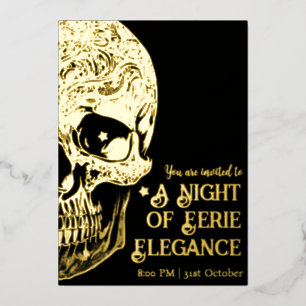 Eine Nacht der unheimlichen Eleganz Luxus Hallowee Folieneinladung