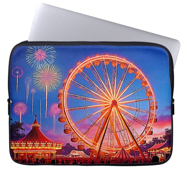 Eine Nacht festlicher Lichteffekte Laptopschutzhülle (Vorderseite)