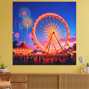 Eine Nacht festlicher Lichteffekte Leinwanddruck