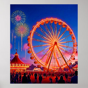 Eine Nacht festlicher Lichteffekte Poster