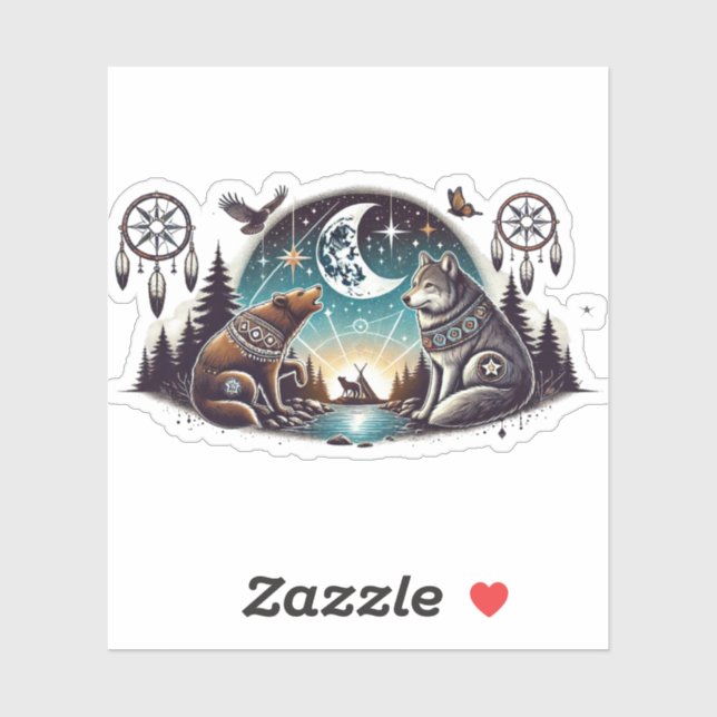 Eine Nacht mit Freunden. Aufkleber (Blatt)