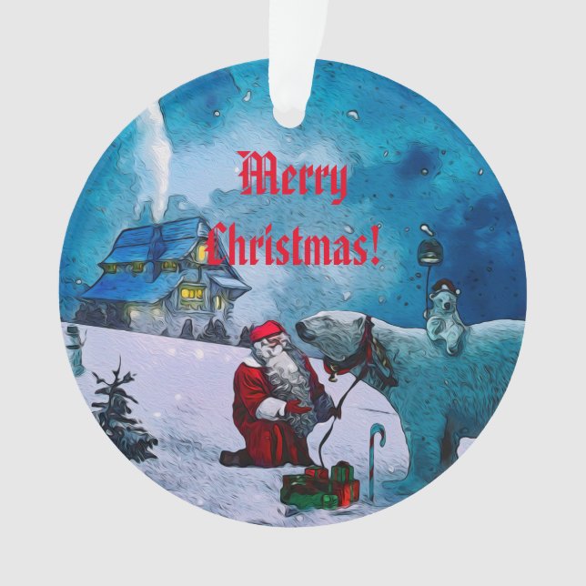 Eine Nacht mit Weihnachten - Weihnachten Keramik O Ornament (Vorderseite)