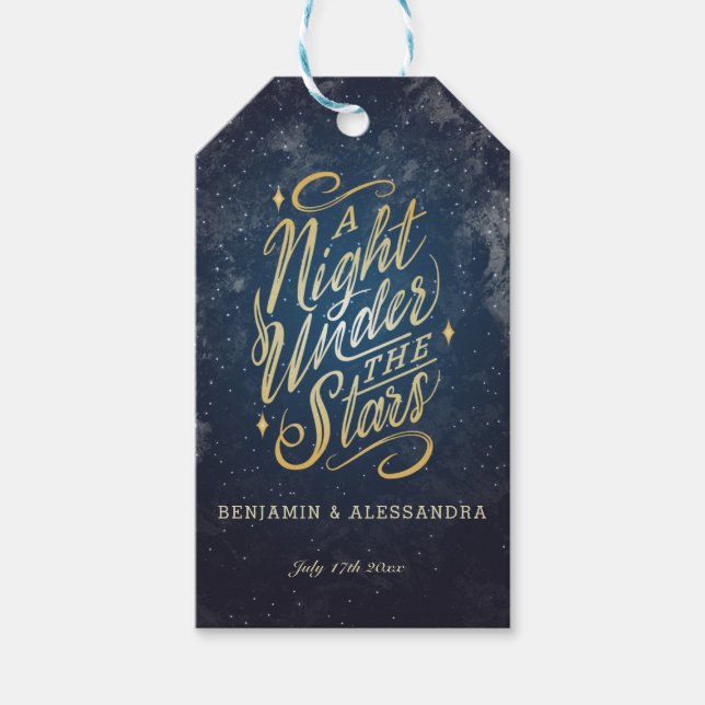 Eine Nacht unter der Sternengeschenktafel Geschenkanhänger (Vorderseite)