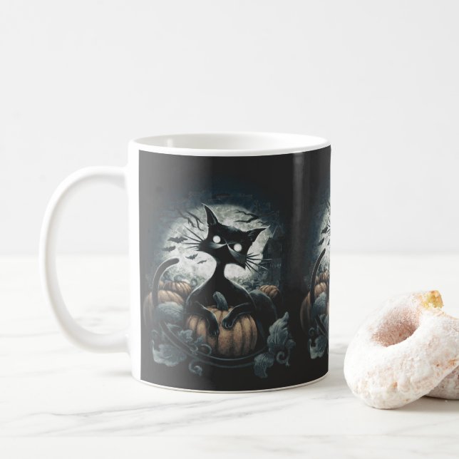 Eine Nacht zum Kürbispicken Kaffeetasse (Mit Donut)