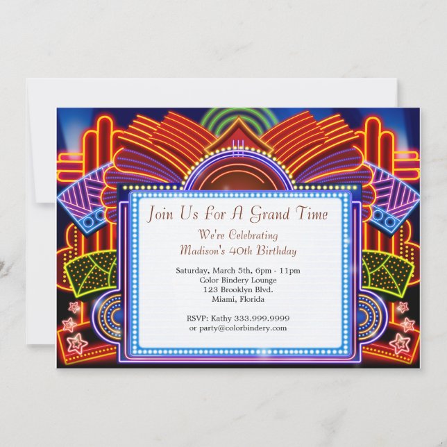 Eine Nachtveranstaltung von 7" x 5" Einladung (Vorderseite)