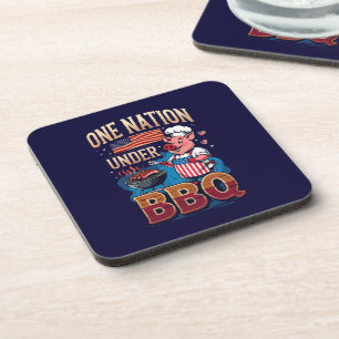Eine Nation unter dem BBQ – Vintage-Chef Grillmeis Getränkeuntersetzer