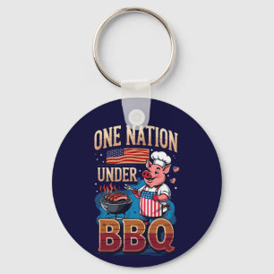 Eine Nation unter dem BBQ – Vintage-Chef Grillmeis Schlüsselanhänger