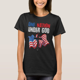 Eine Nation unter der US-Flagge Christliche amerik T-Shirt