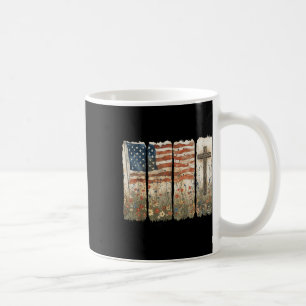 Eine Nation unter der US-Flagge Cross Floral Chris Kaffeetasse