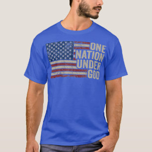 EINE NATION UNTER GOD Christliche US-Vintage Flagg T-Shirt