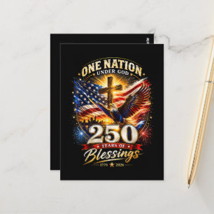 Eine Nation unter Gott 250 Jahre 250. Jubiläum Postkarte