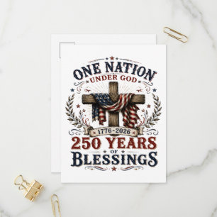 Eine Nation unter Gott 250 Jahre Segen Einladungspostkarte
