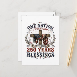 Eine Nation unter Gott 250 Jahre Segen Feiertagspostkarte