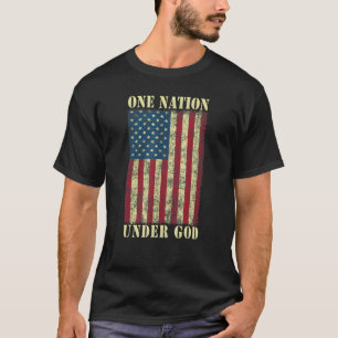 Eine Nation unter Gott 4. Juli Design USA-Flagge T-Shirt