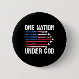 Eine Nation unter Gott Amerikanische Flagge 4. Jul Button