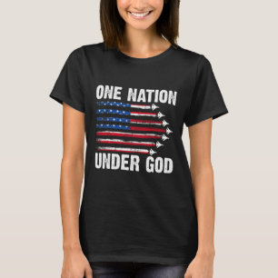 Eine Nation unter Gott Amerikanische Flagge 4. Jul T-Shirt