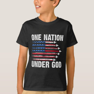Eine Nation unter Gott Amerikanische Flagge 4. Jul T-Shirt