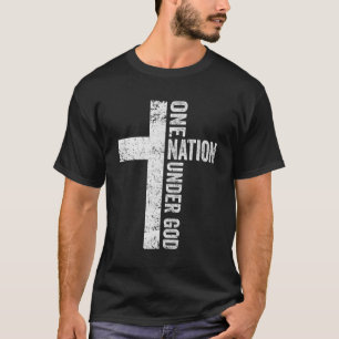 Eine Nation unter Gott - Christliche Cross America T-Shirt