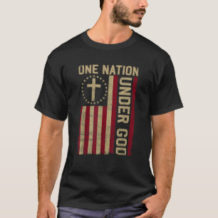 EINE NATION UNTER GOTT Christliches USA Vintage Am T-Shirt
