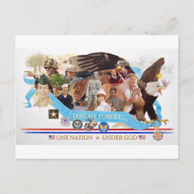 Eine Nation unter Gott: damit wir nicht vergessen Postkarte (Vorderseite)