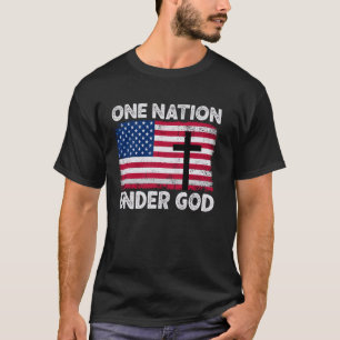 EINE NATION UNTER GOTT Flag 4. Juli Patriotic Ch T-Shirt