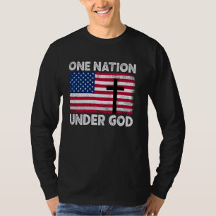 EINE NATION UNTER GOTT Flag 4. Juli Patriotic Ch T-Shirt