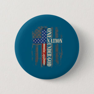 Eine Nation unter Gott Flagge 4. Juli Patriotisch Button