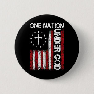 Eine Nation unter Gott Flagge 4. Juli Patriotisch Button