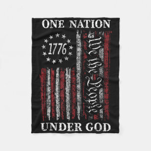 Eine Nation unter Gott Flagge 4. Juli Patriotisch Fleecedecke